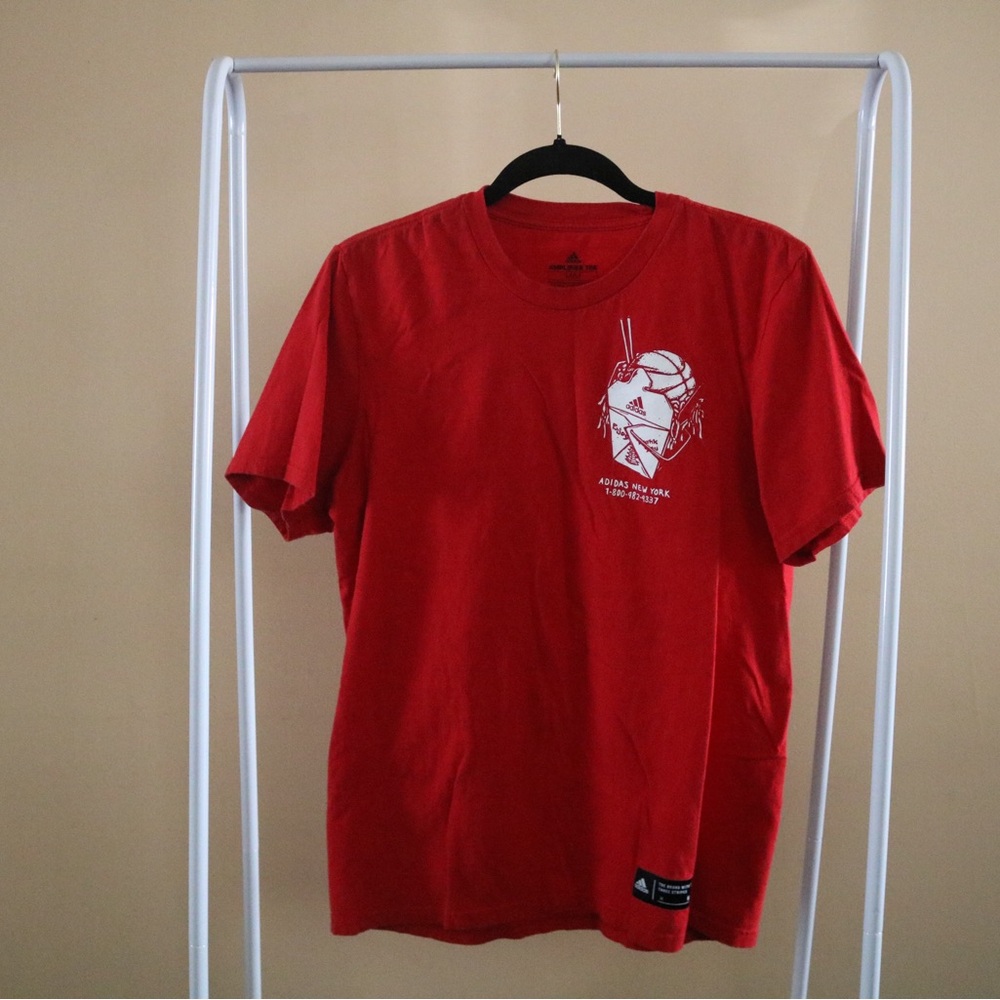 adidas Red Graphic Short Sleeve Tee